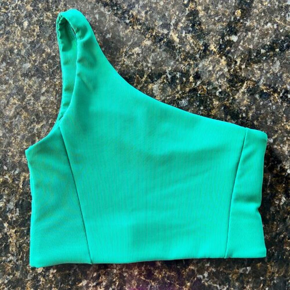 Wilo the Label -‎ One Shoulder Corsetry Bra - Green - Women’s Size XS